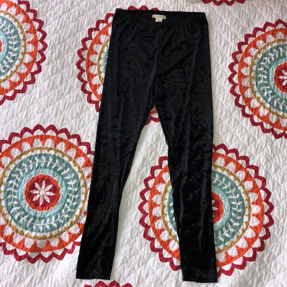 PacSun L.A. hearts black velvet leggings